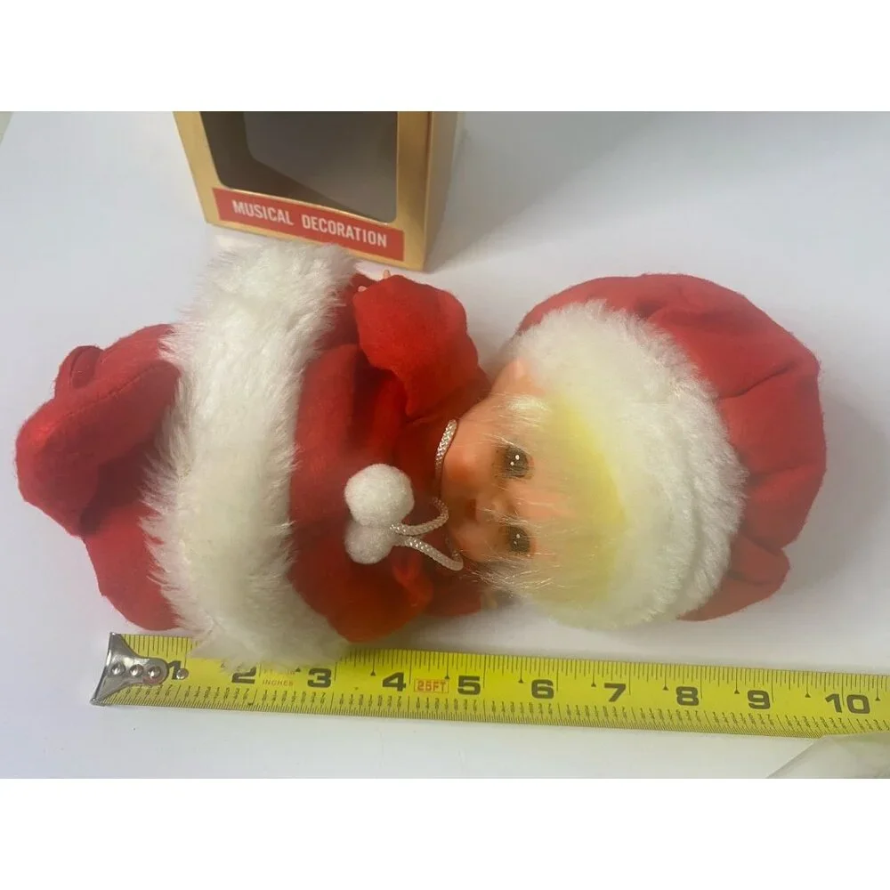 Vintage Christmas Wind‎ Up Musical Mrs Claus Pixie Shelf Sitter Japan Works